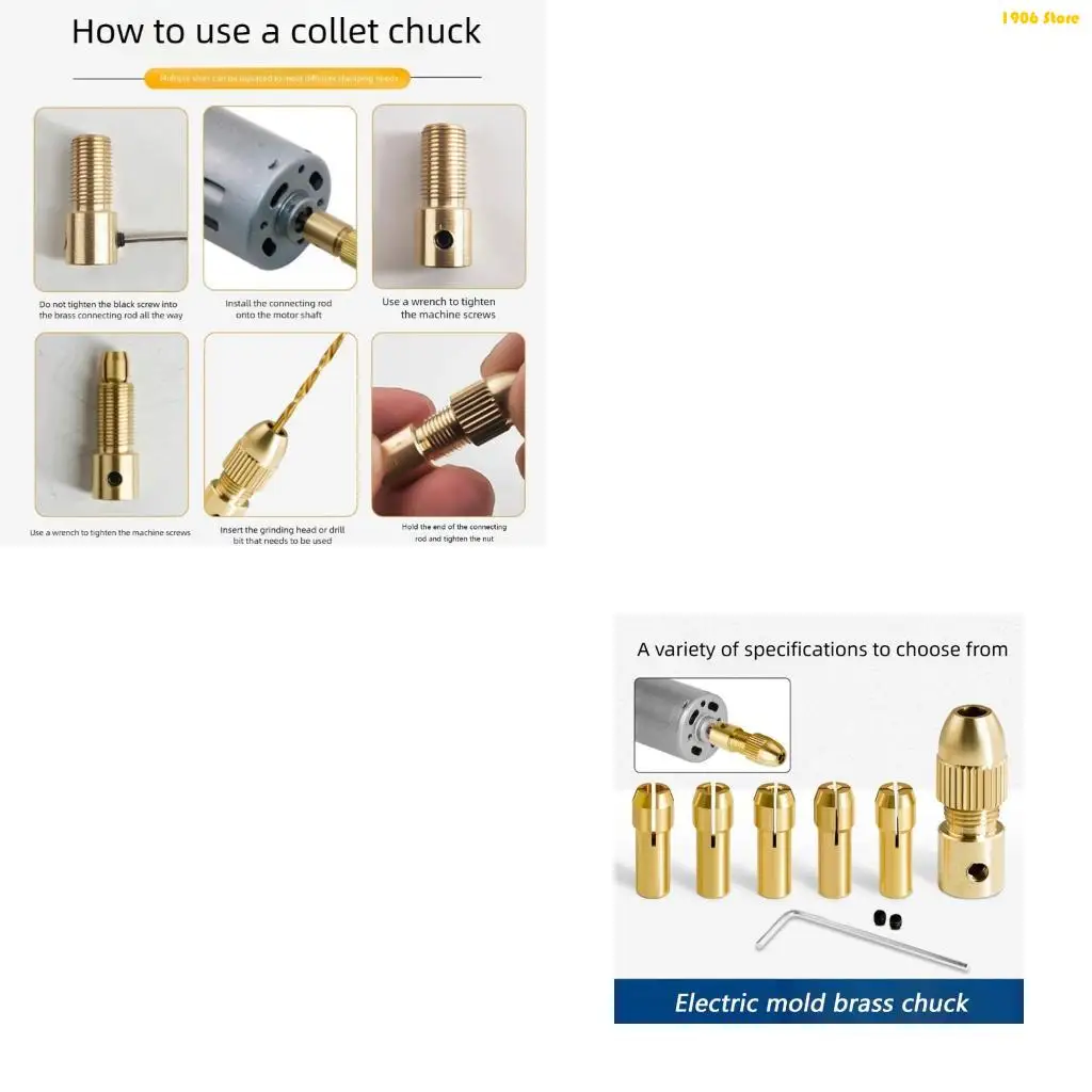 

U1JB 6pcs Drill Chuck Collet Set Chuck Collet Rotary Tool Без ключа быстро меняя