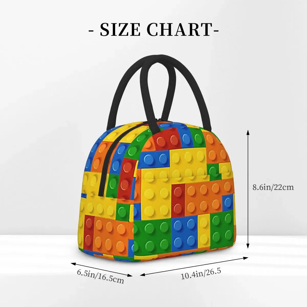 Building Blocks Construction Brick Insulated Lunch Bag for Women Children Portable Food Boxes Thermal Lunch Box Tote