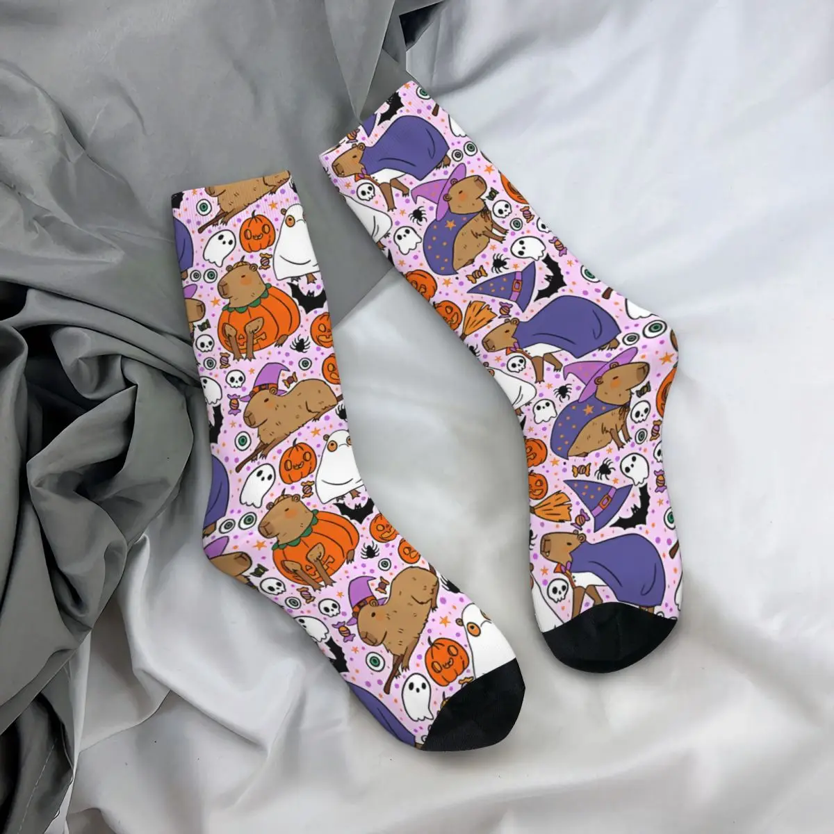 Funny Crazy compression Cute Halloween Sock for Men Hip Hop Harajuku Capybara Happy Quality Pattern Printed Boys Crew Sock