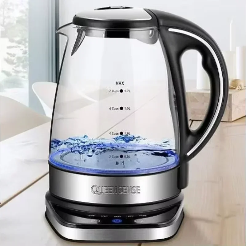 izle Graduated Transparent Glass Water Kettle with Digital Control