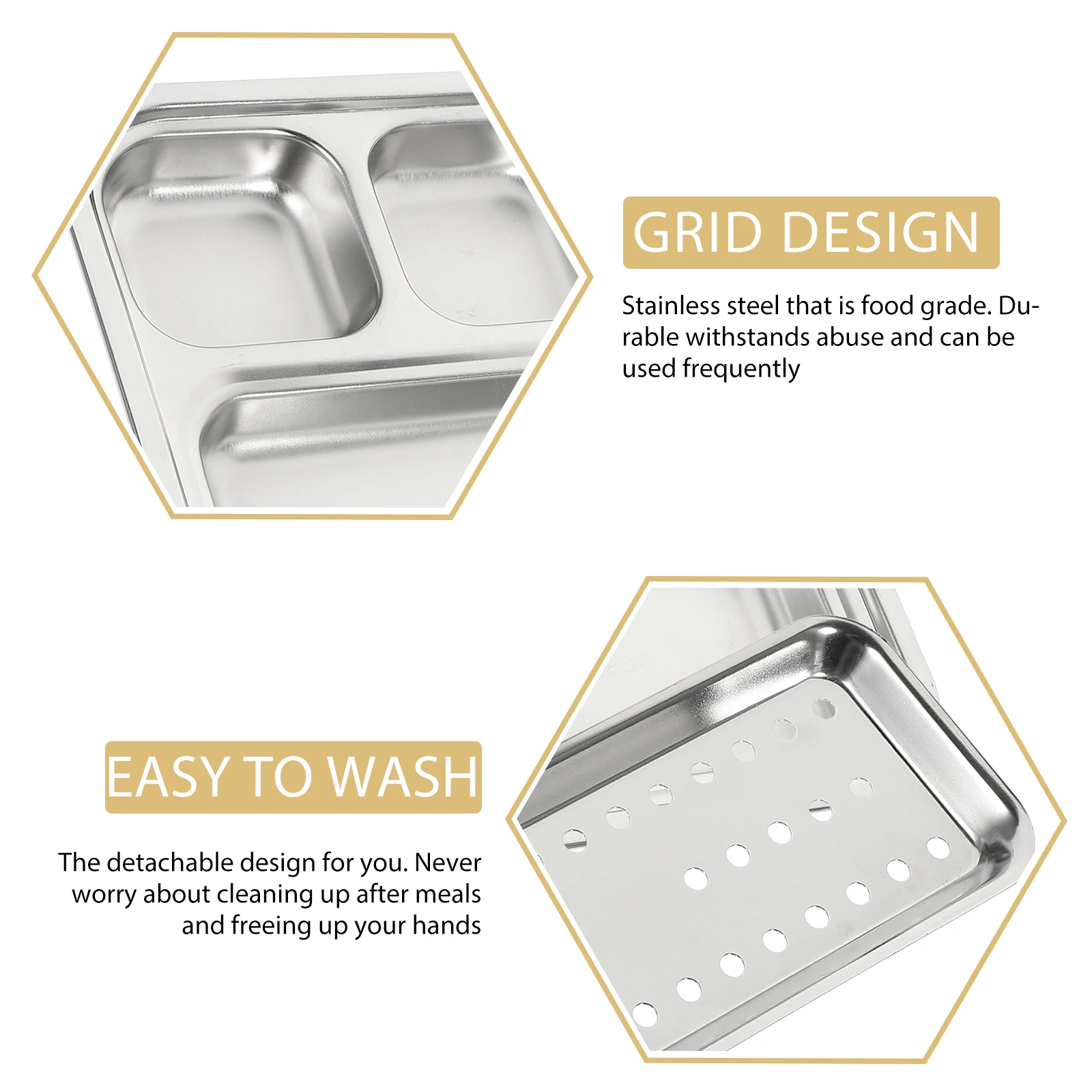 

1Set Stainless Steel Bbq Tray Detachable Drain Grease Tray Elevated Large Capacity Divided Sauce Dish Barbecue Utensils Serving