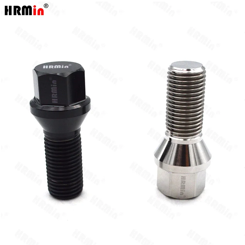 HRmin 17mm Hex Flat Top Head Cone Seat Gr.5 Titanium Automobile Vehicle Car Wheel Bolt M12x1.25mm