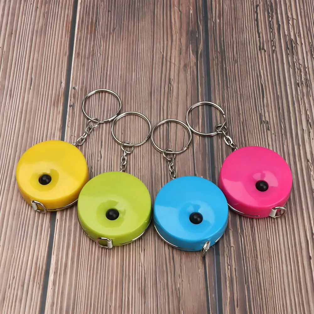 Delicate Candy Color Keychain Tape Measure 1.5 Meters Keychain Tape Measure for Clothing Size Measurement