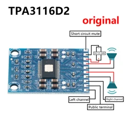 TPA3116D2 XH-M562 50W+50W 2.0 Channel Digital Stereo Audio Power Amplifier Board DC 12-24V