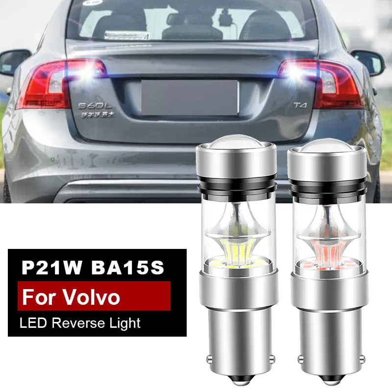 2xFor Volvo C30 C70 S40 S60 S70 S80 V40 V50 V60 V70 XC60 XC70 XC90 LED Backup Light Blub Reverse Lamp P21W 7506 BA15S Canbus