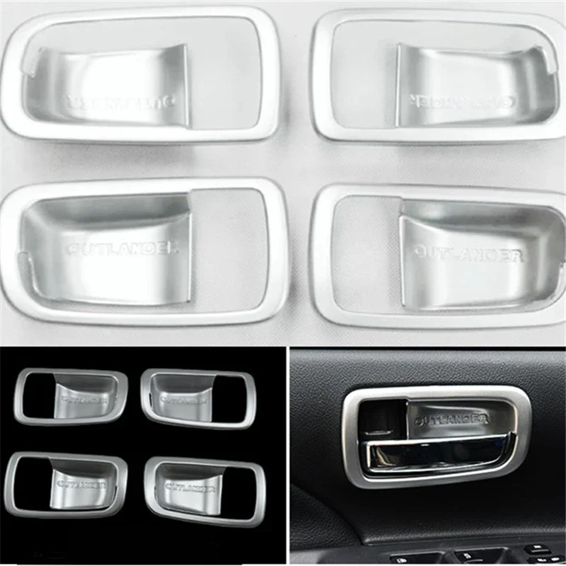 Car Interior door bowl decorative frame cover Handle Trim Sticker For Mitsubishi Outlander PHEV 2020 2018 2017 2016 2015 2013