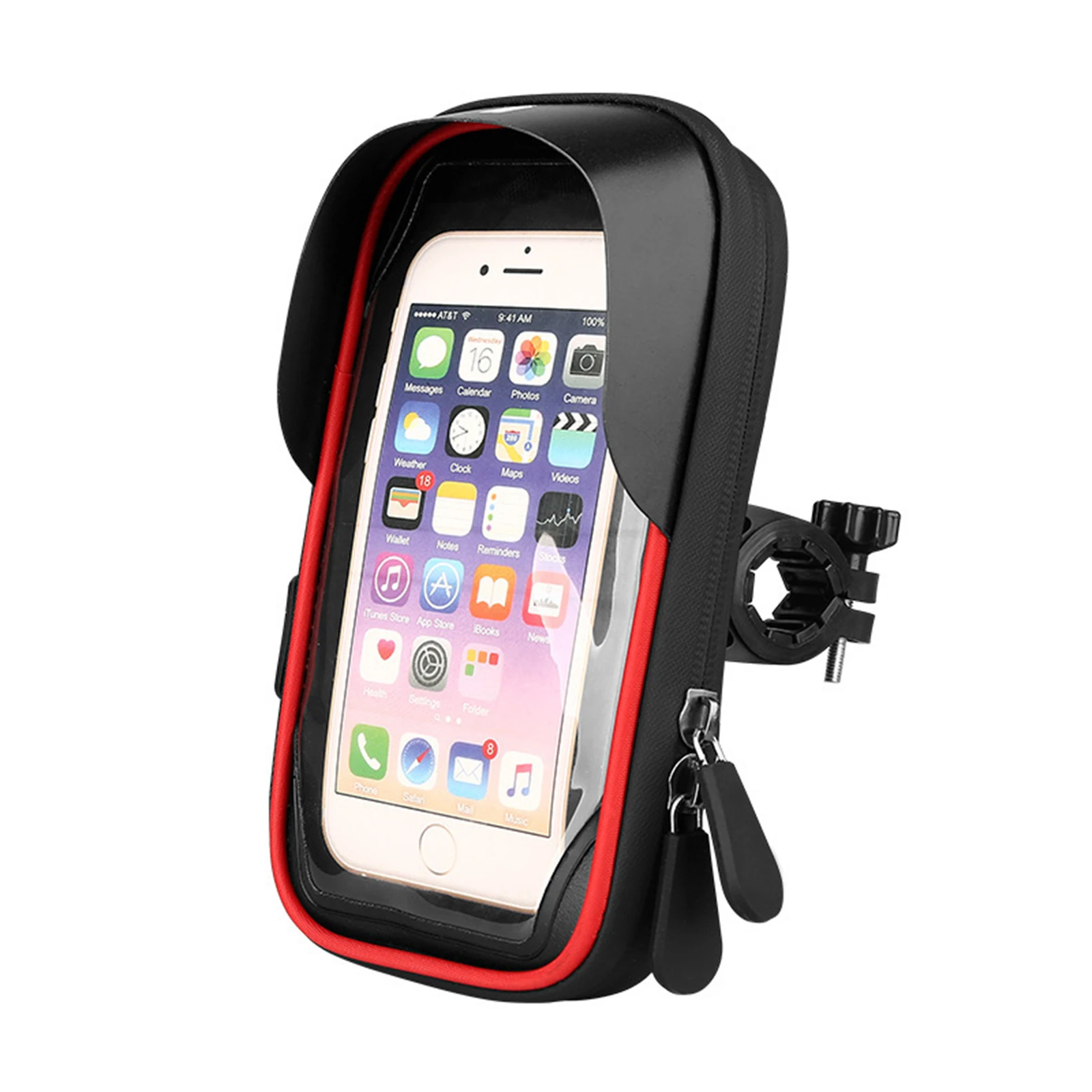 6.4 inch Waterproof Bicycle Phone Holder Stand Motorcycle Handlebar Mount Bag Cases Universal Bike Scooter Cell Phone Bracket