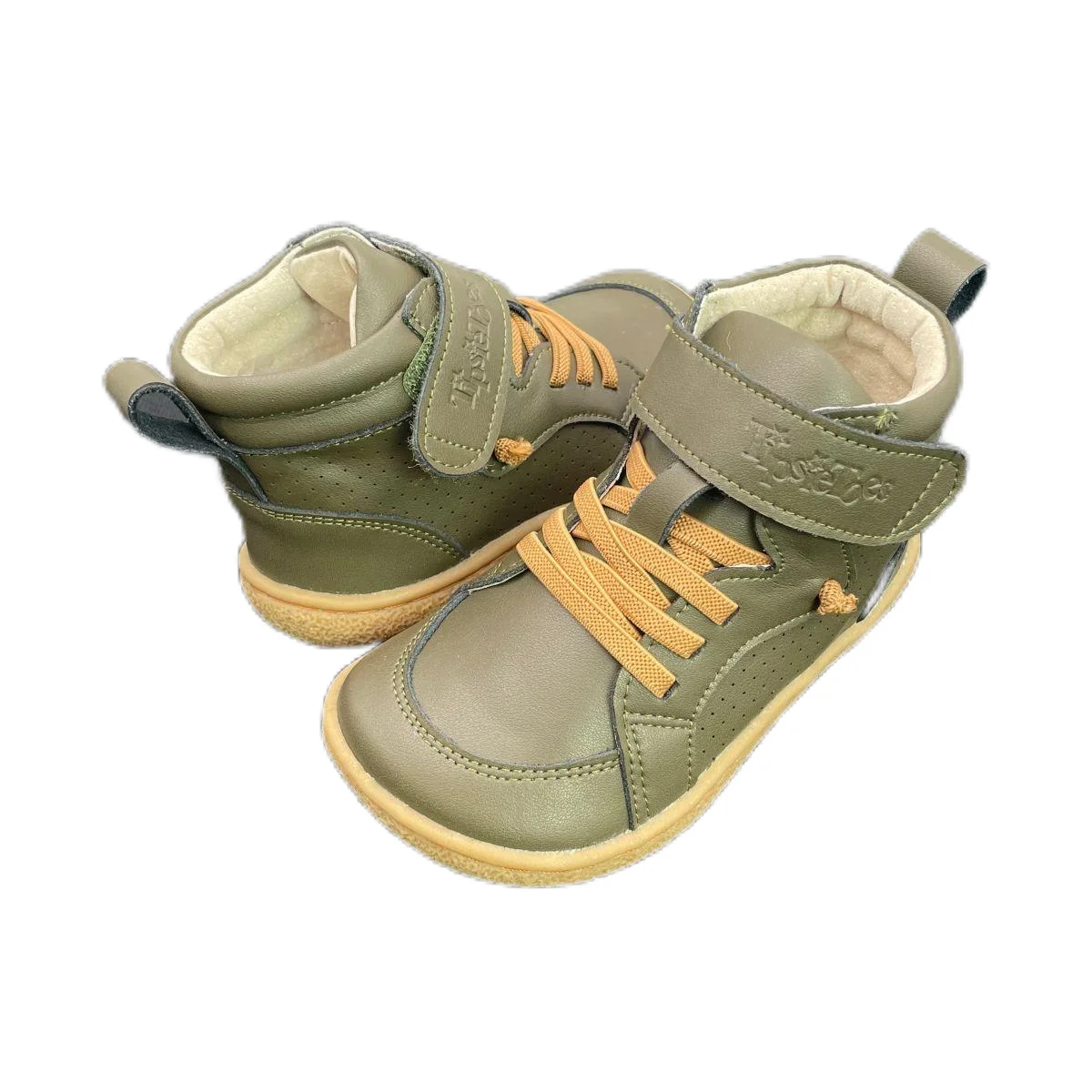 Tipsietoes Autumn Spring Genuine Leather Boots for Girls Boys Kids Barefoot Sneaker Leather Linning Light Weight Elastic Strape