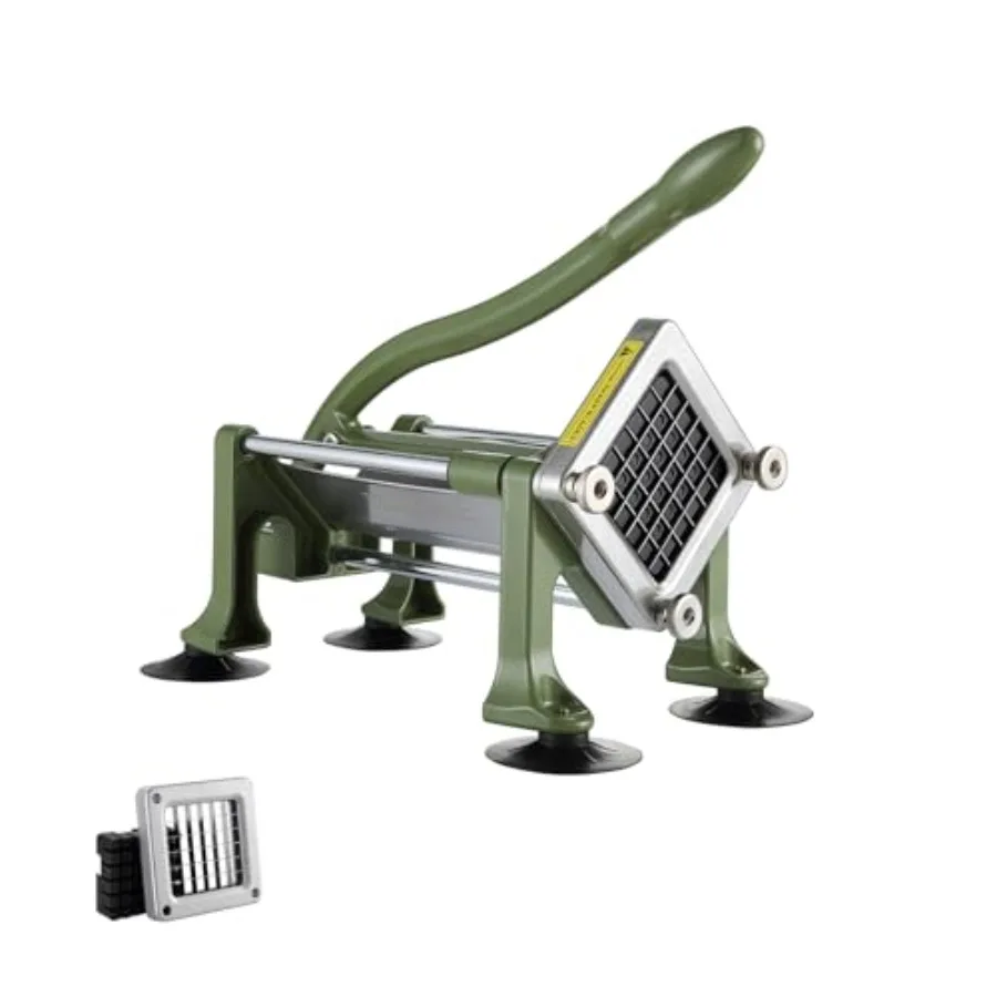 

Ручная овощерезка для картофеля фри с лезвием из нержавеющей стали 1/2 дюйма, с присосками, отлично подходит для нарезки картофеля