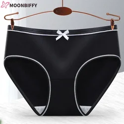 Girls Cotton Underwear Panties Seamless Antibacterial Crotch Breathable Briefs Mid-waist Large Size Solid Color Women's Panties