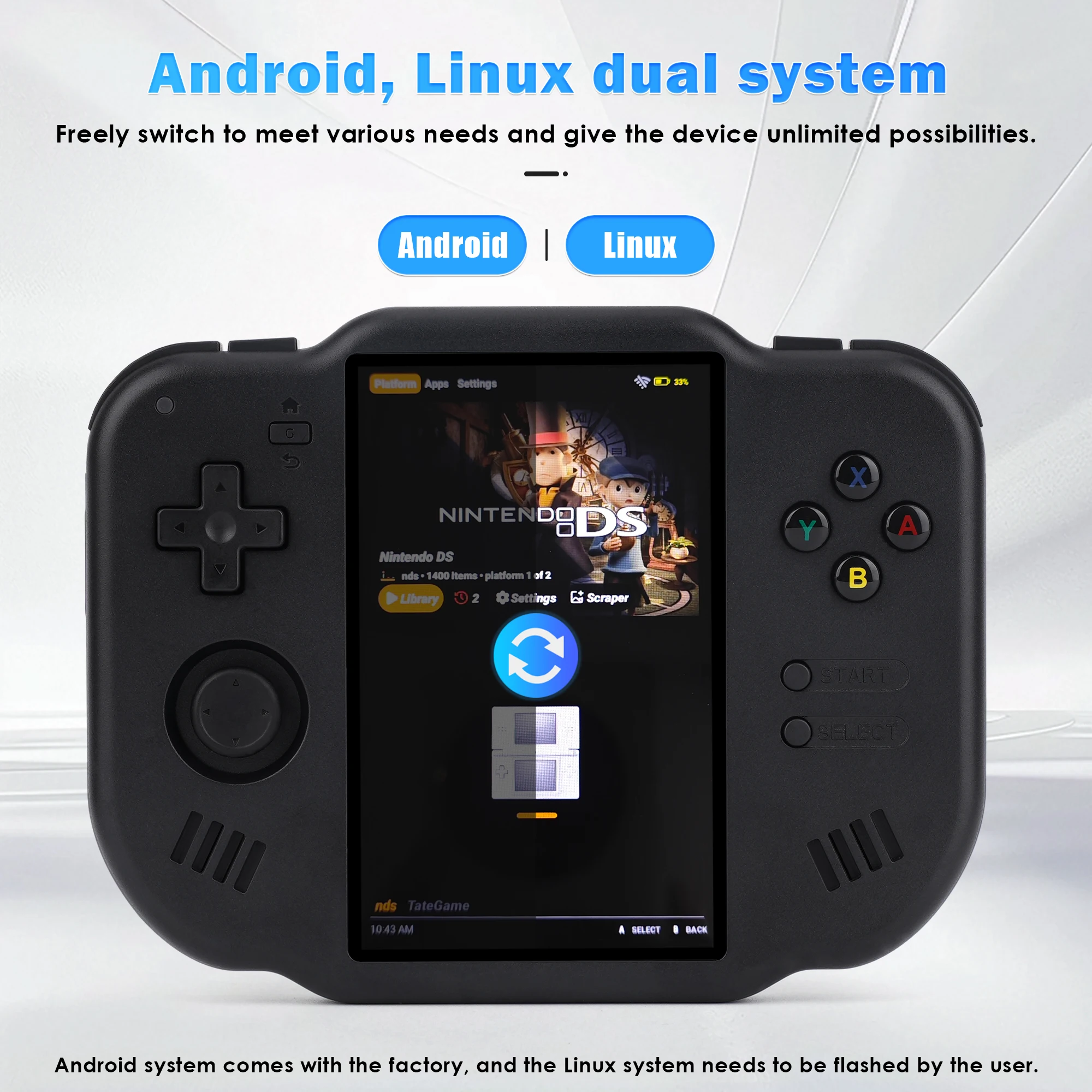 미니 제로 40 휴대용 수직형 게임기, 4인치 IPS 풀뷰 스크린 2.4G WiFi, 64비트 안드로이드 시스템, 게임
