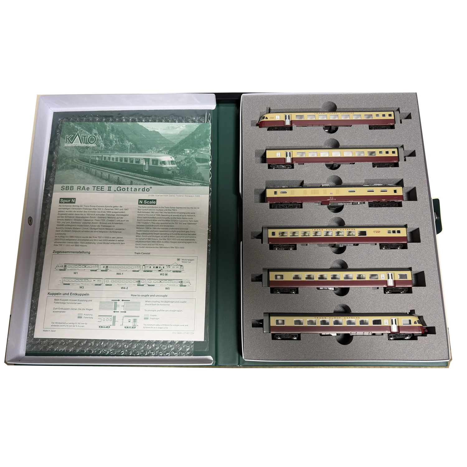 KATO N Scale 1/160 Train Model Set 10-781 SBB RAe II Gottardo TEE Train Model Set Toy Collection Gift