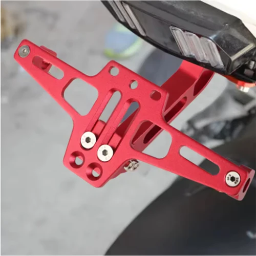 Imagen 1 del producto Soporte Universal ajustable para placa de matrícula de motocicleta, aleación de aluminio, soporte de lámpara de señal de giro trasera, Kits eliminadores de guardabarros