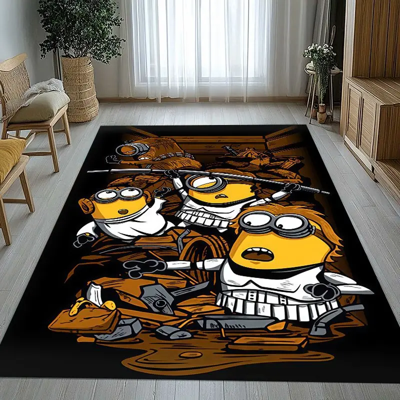 Funny Kawaii M-Minions Cartoon Area Rug,Soft Non-Slip Carpet Mat for Living Room Bedroom Playroom,Sofa Floor Rug,Home Decor Gift