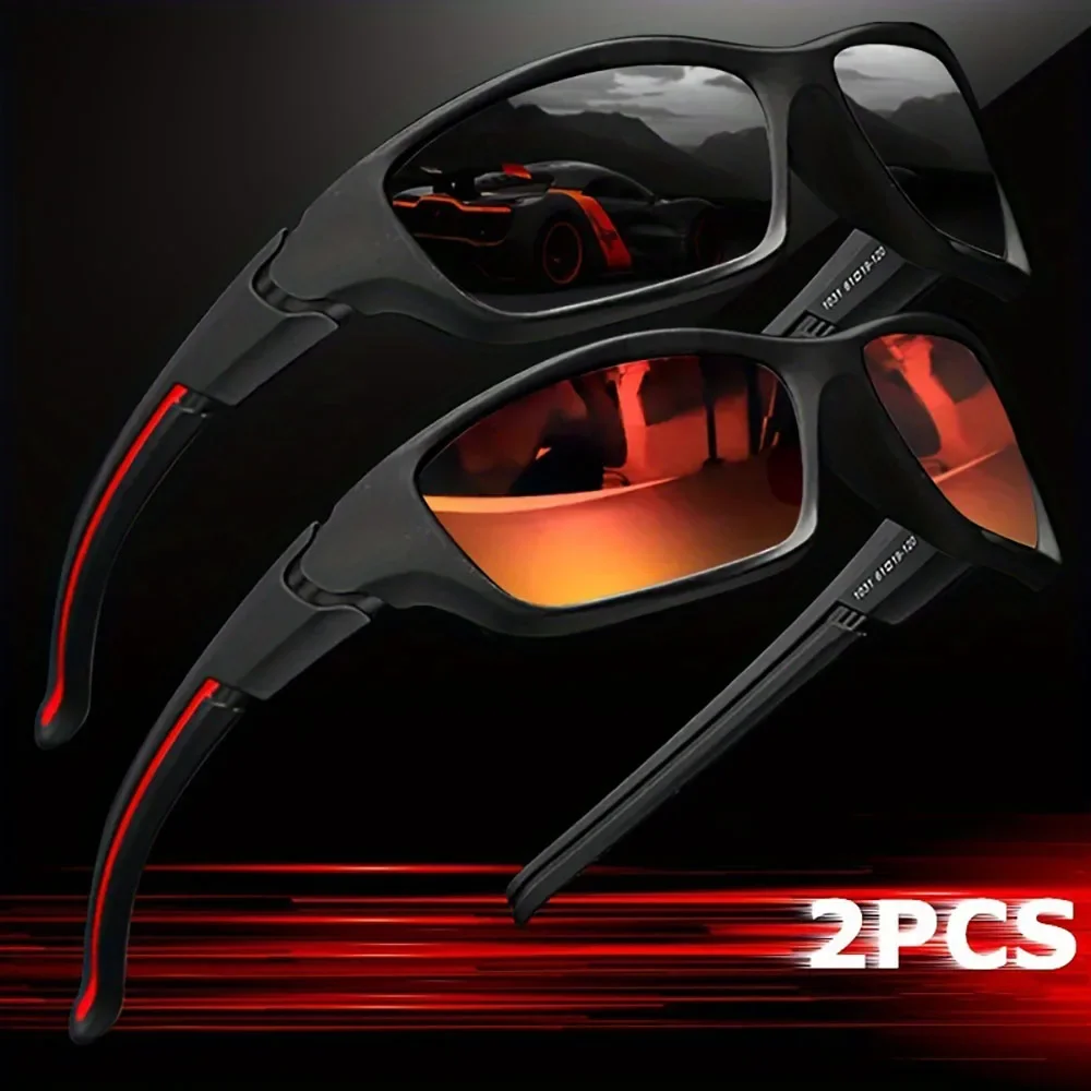 

2pcs Advanced Cool Fantasy Polarized Surround Fashion Glasses,Men's and Women's Outdoor Sports,Cycling,Fishing,Hiking,Golf