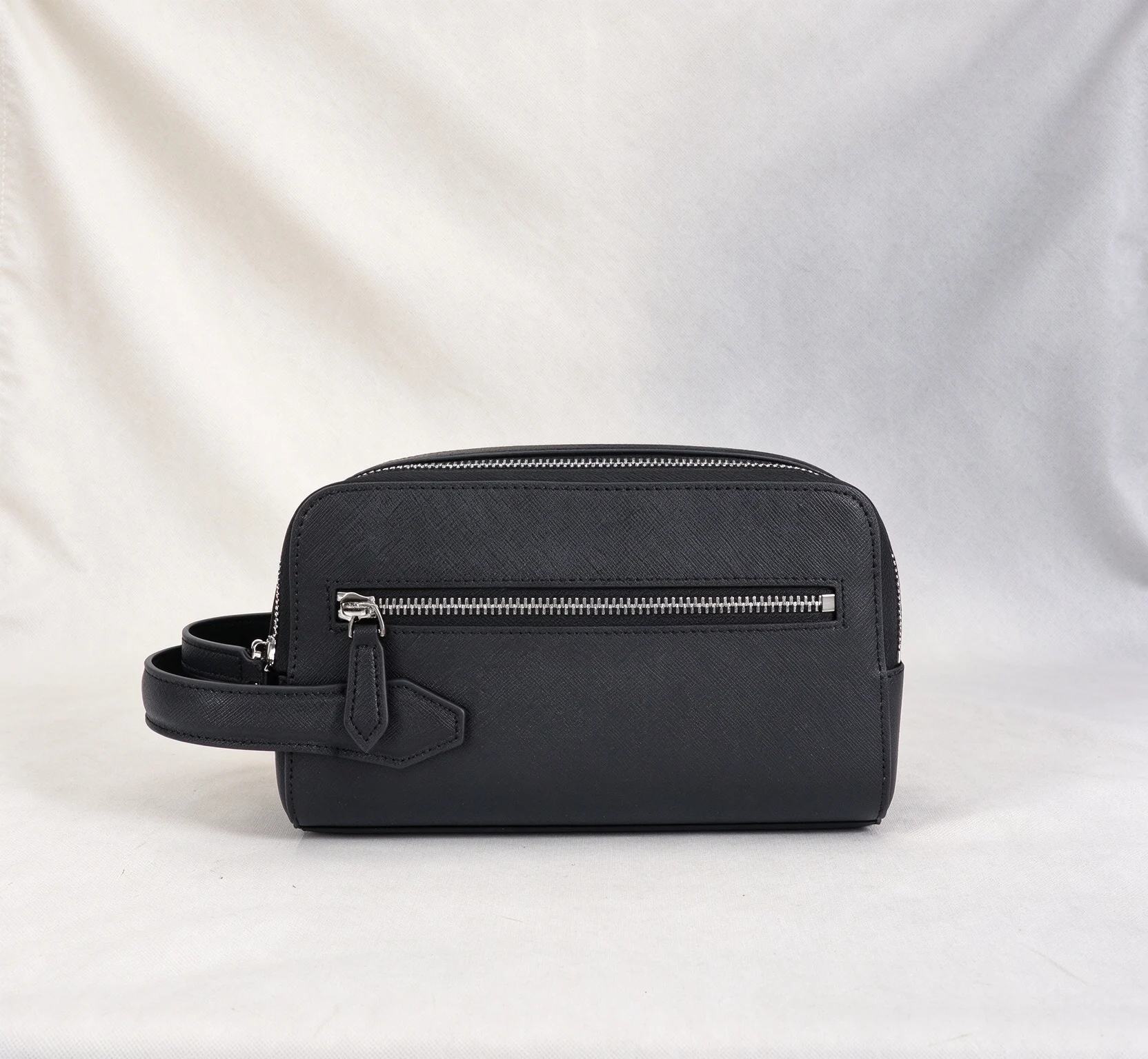 Waterproof PU Leather Travel Toiletry Organizer Bag, Large Capacity Multi Compartment Shaving Bag for Business Trip Gym Camping