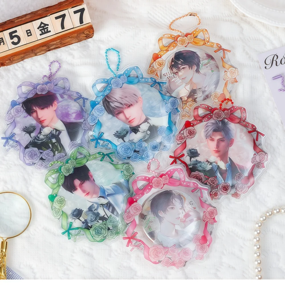 

Anime Badge Protector Case Love and Roses Wreath Enamel Pin Display Holder Storage Sleeve for Cute Buttons Bag Charm Backpack