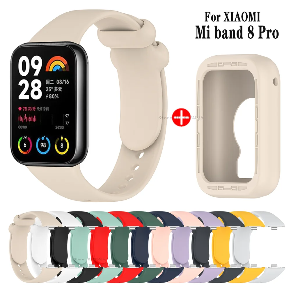 Silicone Strap for Xiaomi Mi Band 8 Pro Smart Watch Sports Strap Watchbands for Mi Band 8 Pro Bracelet Cover Case Accessories