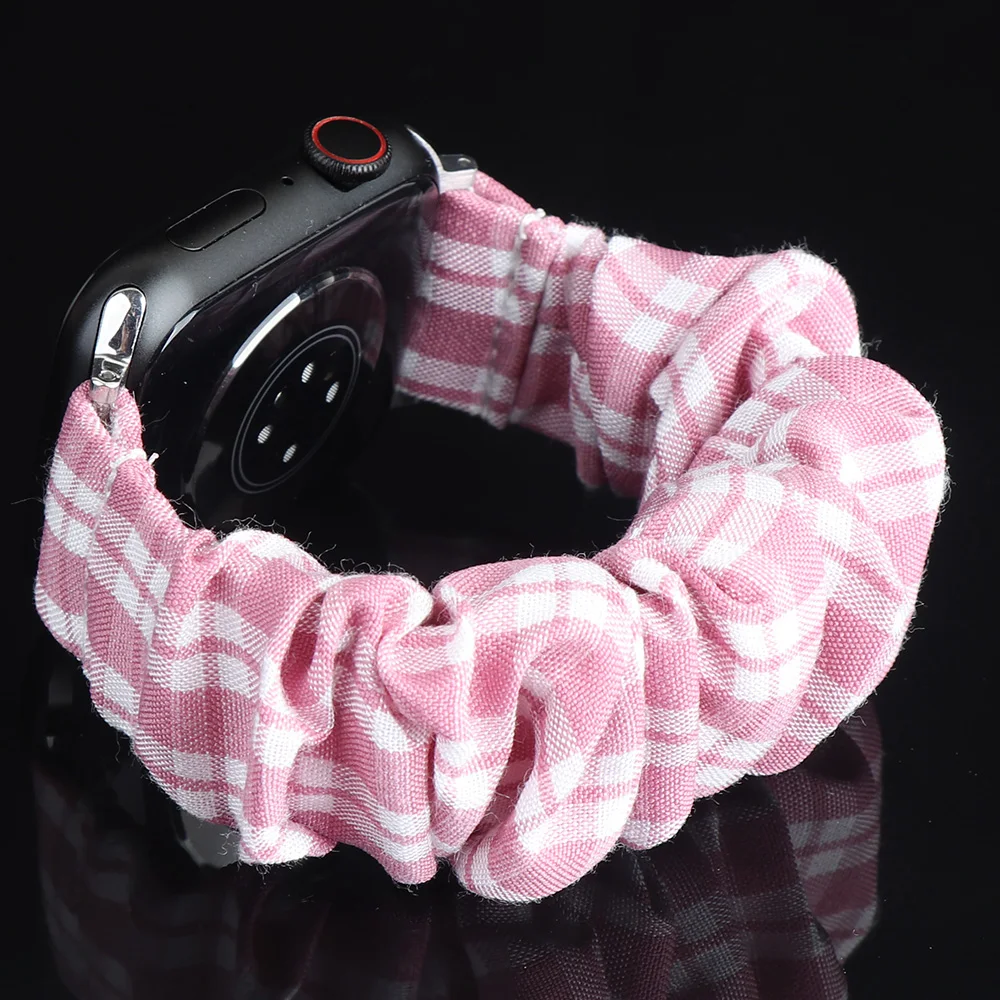 Grid Cloth Elastic Strap For Apple Watch Band Ultra 3 2 49mm Strap iWatch Series 11 10 9 8 7 SE 6 5 4 3 2 46/45/44/42/41/40mm