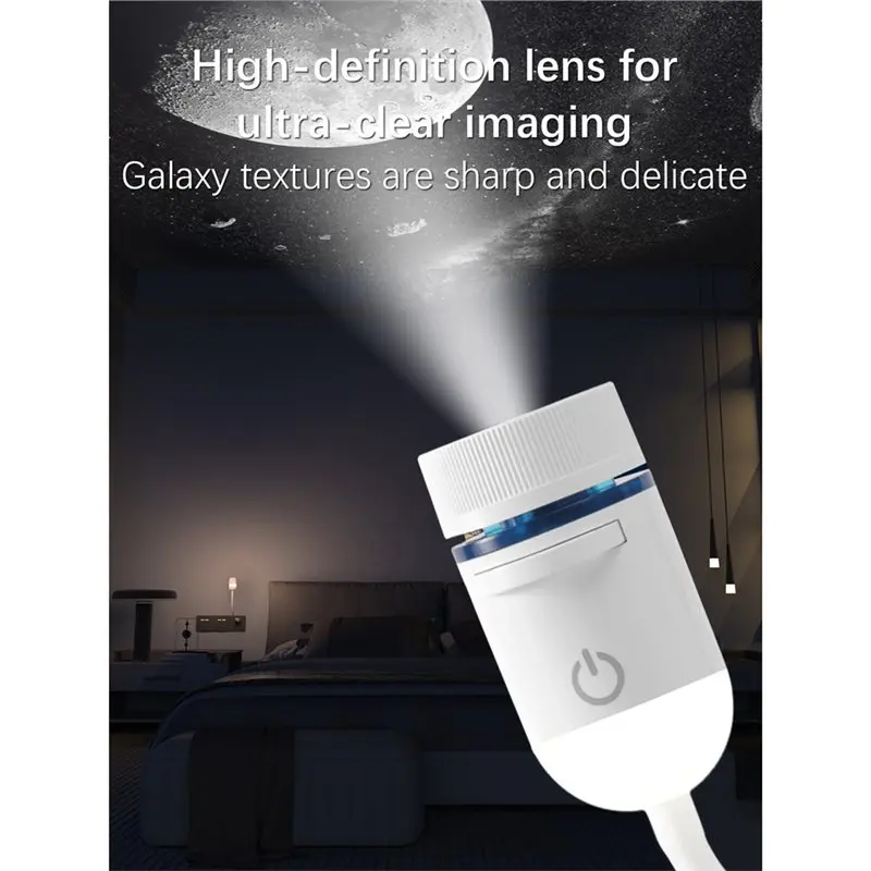 ABKP-2-In-1 Galaxy Projector Night Light HD Romantic Starry Sky Atmosphere Lamp 360° Flexible Romantic For Gift
