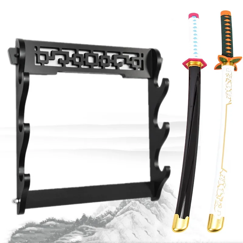 Wall Katana Sword Support Holder Wooden Mural Stand Sword Porte Support Rack for Display Demon Slayer Katana Base Home Organizer