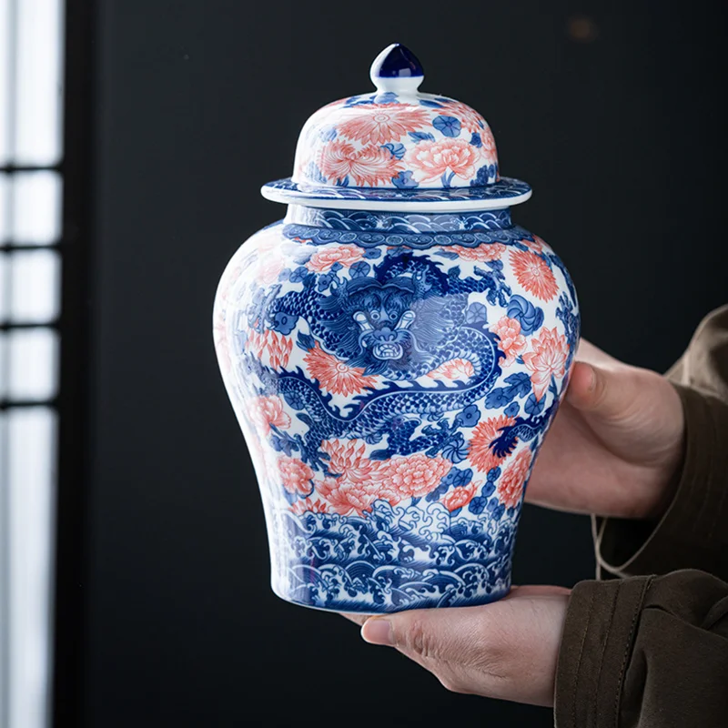 

Керамическая банка для хранения, бутылка с имбирем Дракона Феникса, банка для чая, контейнер для хранения продуктов, коробка для чая, украшение для гостиной