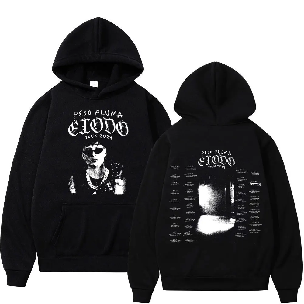 2024 Peso Pluma Exodo Tour Print Hoodie Men Women Fashion Hip Hop Retro Pullovers Autumn Winter Casual Long Sleeve Sweatshirts