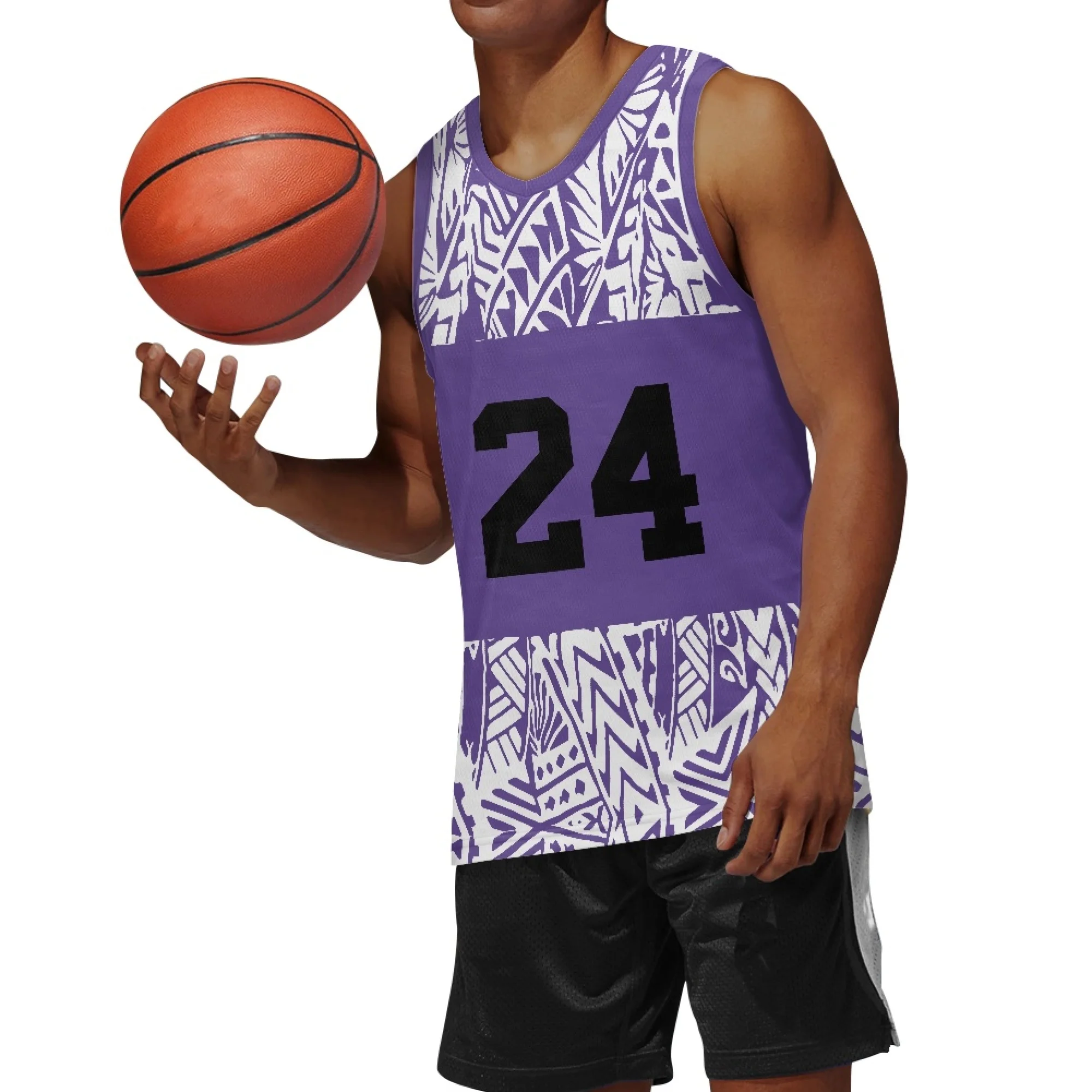 Custom Polynesian Design And Numbers For Men'S Basketball Sleeveless Sports T-Shirt Quick Drying Outdoor Training Jersey