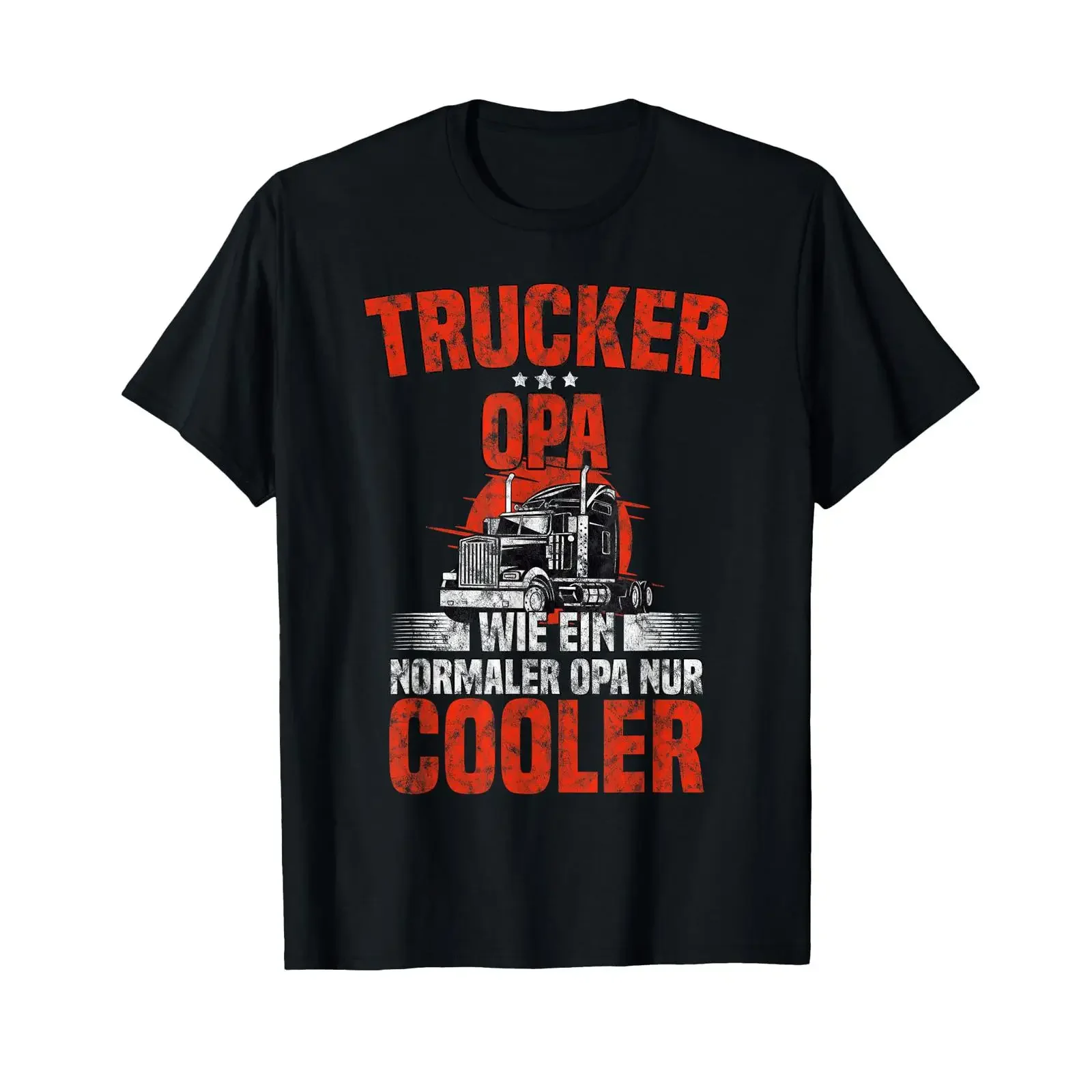 Long distance trucker grandpa truck driver t shirt vintage Washed Casual Stretched Versatile designer clothes Comfortable