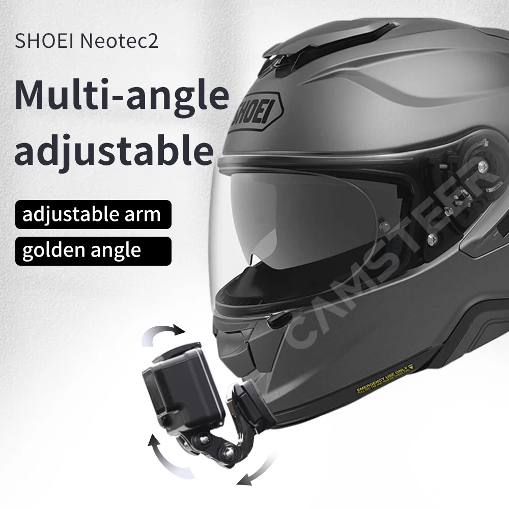 Shoei Neotec 2 Customized Motorcycle Helmet Chin Mount for GoPro hero12 11 10 9 Insta360 X4 X3 Ace pro DJI Action 3/4 Camera