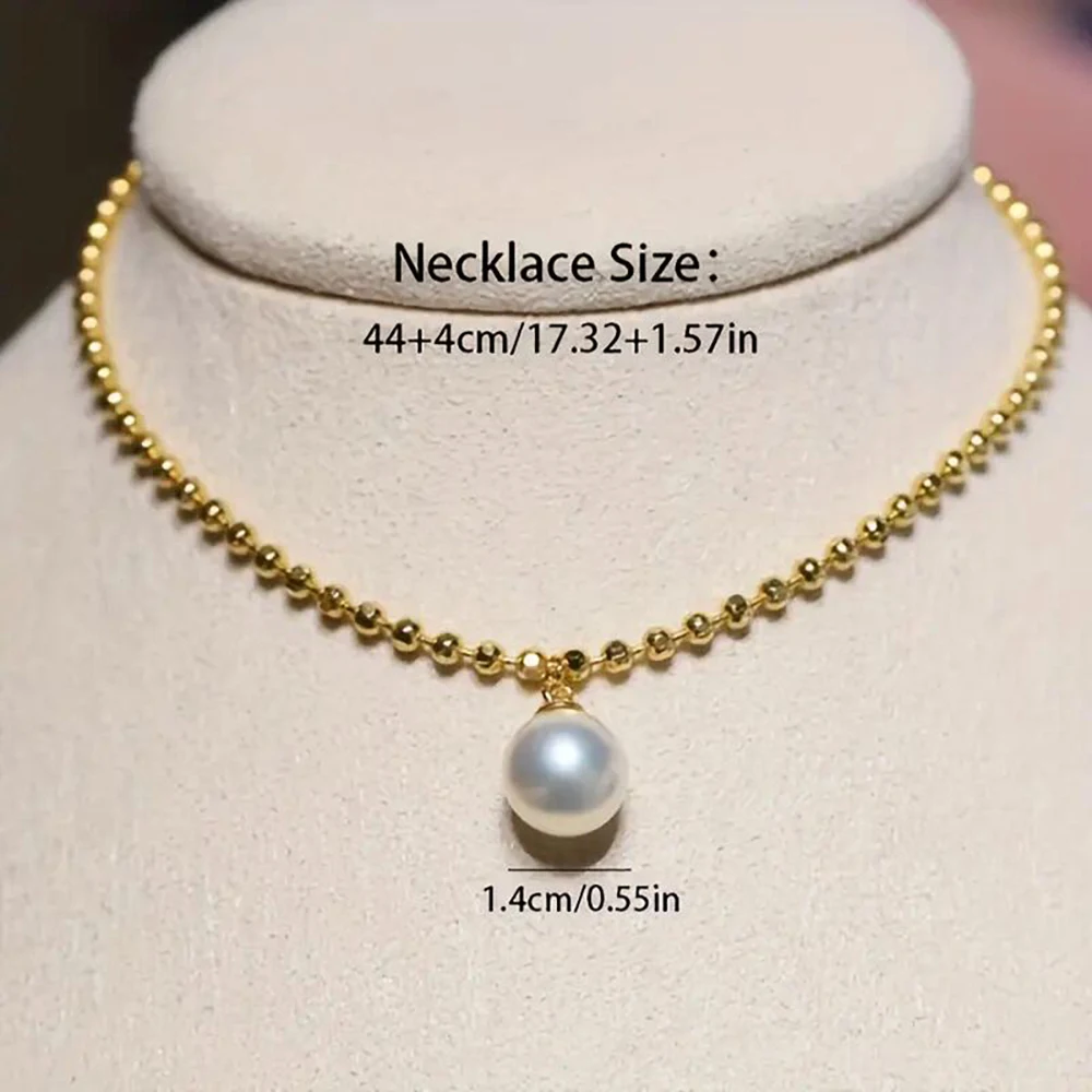 18K Gold Plated S925 sterling silver Elegant Charm Freshwater Pearl Pendant Necklace For Women Anti Allergic Jewelry USA Shiped