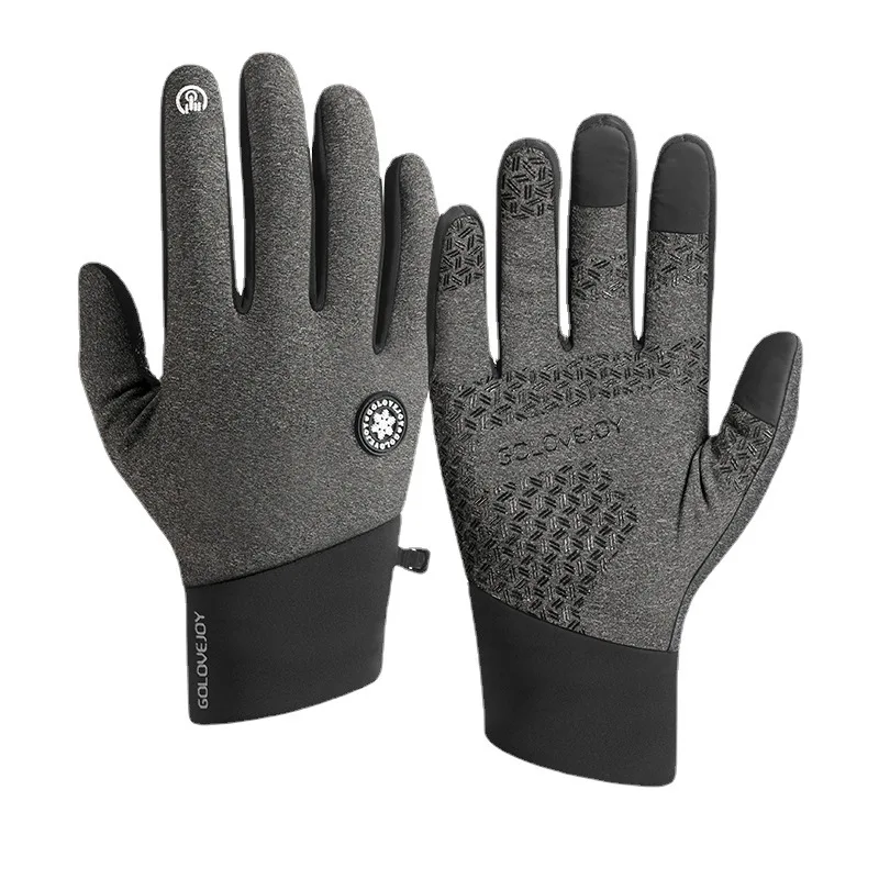 Guantes de ciclismo Otoño e Invierno esquí al aire libre montañismo deportes antideslizante forro polar a prueba de viento impermeable pantalla táctil W