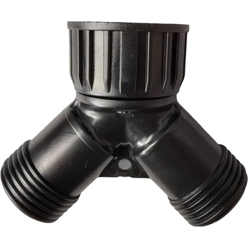8pcs ABS Garden Hose Y Splitter 3/4 Inch GHT Female Thread 3/4 Inch GHT Male Thread 2 Way Hose Connector 2 Way Black