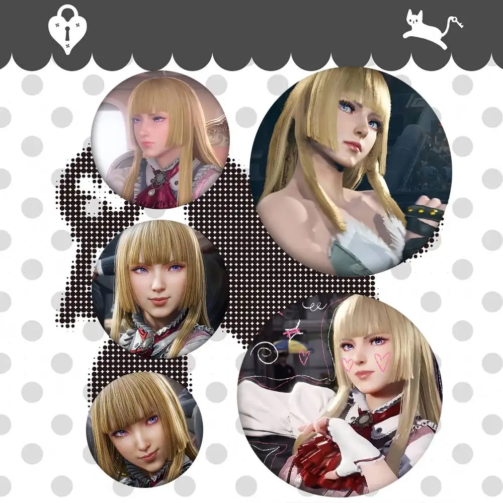 1pc Game TEKKEN 7 Lili Lapel Cartoon Style Badge Brooches On Backpack Decoration Round Enamel Pins For Accessorys