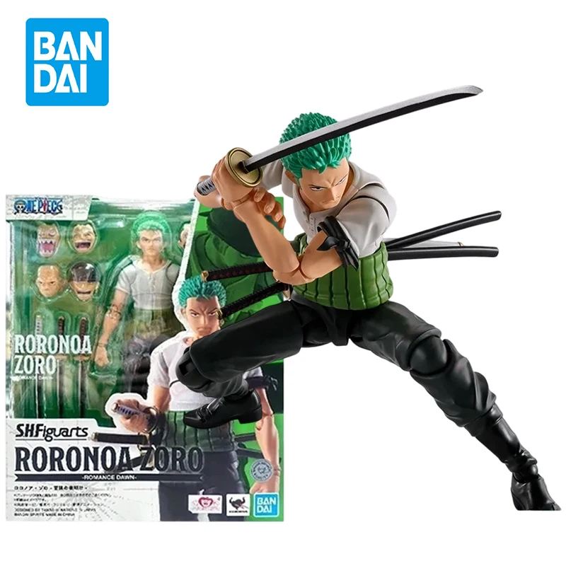 

Genuine Bandai SHF One Piece Roronoa Zoro Romance Dawn Collectible Action Figure Model Anime Figure Collection Model Toys
