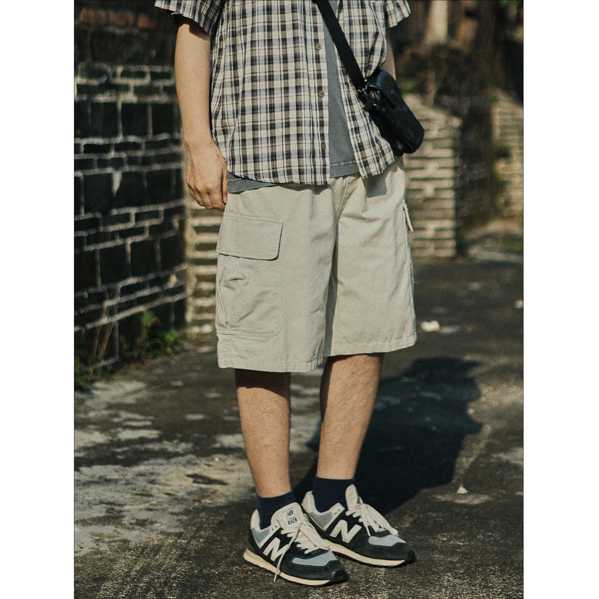 

Мужские повседневные шорты в стиле ретро с карманами, плотные, с эффектом винтажа, летние, длиной до колена, свободного кроя, молодежные, стильные