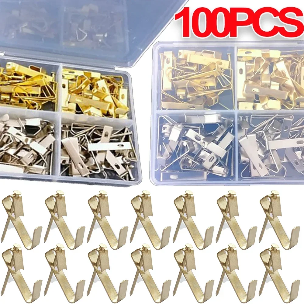 40-100PCS Photo Frame Hooks With Nails Wall Mounting Picture Hangers Art Painting Clocks Clothes Traceless Hooks For Home Office