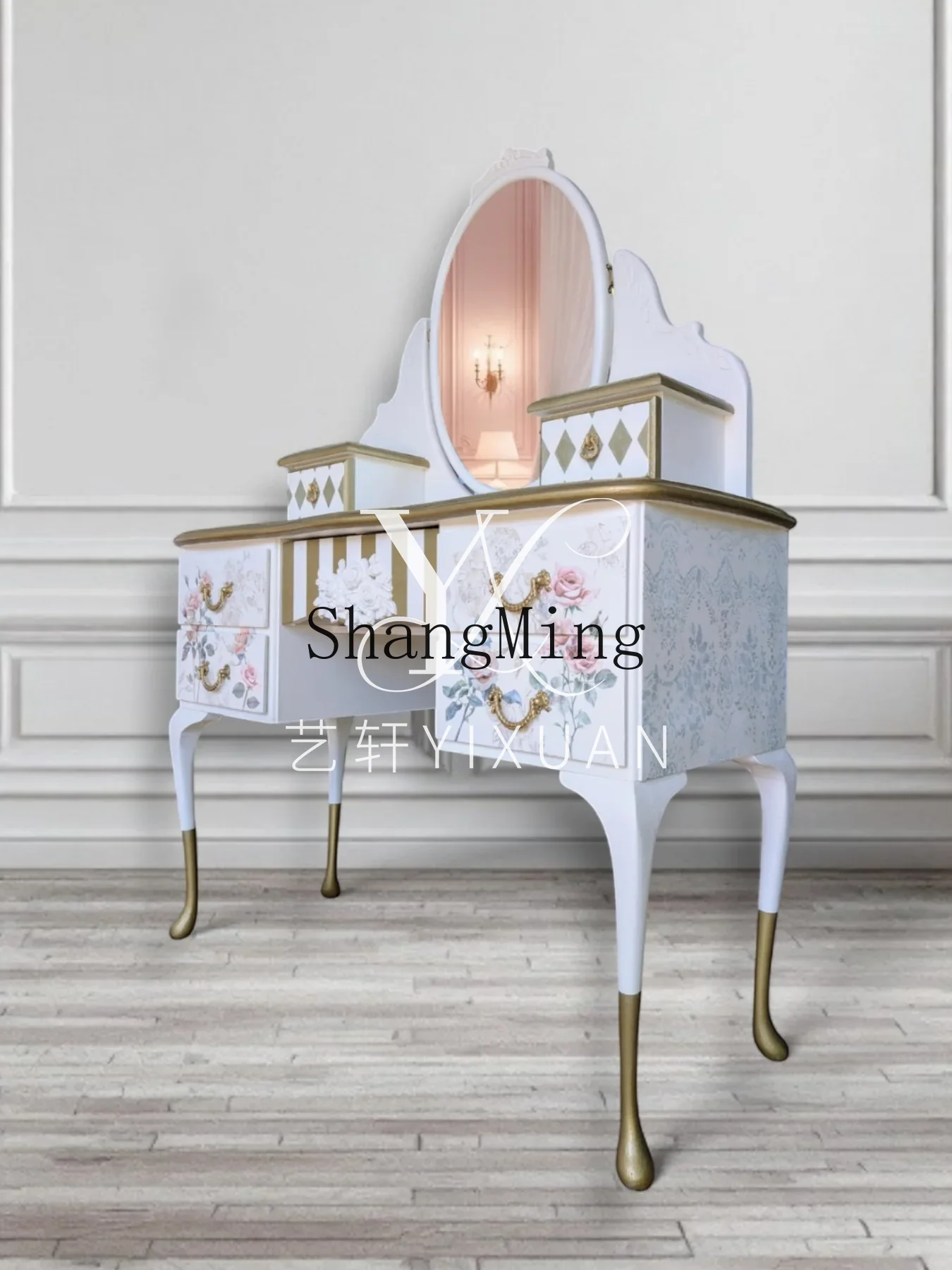CL painted makeup table furniture customization solid wood hand-painted dressing table modern bedroom pastoral