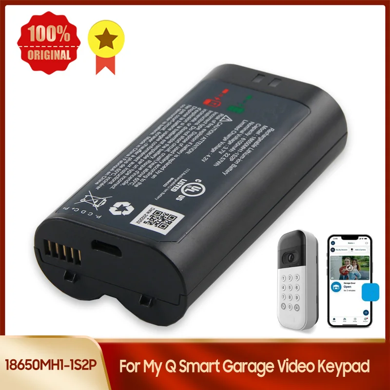 

Replacement Battery 18650MH1-1S2P For MyQ Smart Garage Door Video Keypad With Wide-Angle Camera Quality Batteries 6100mAh