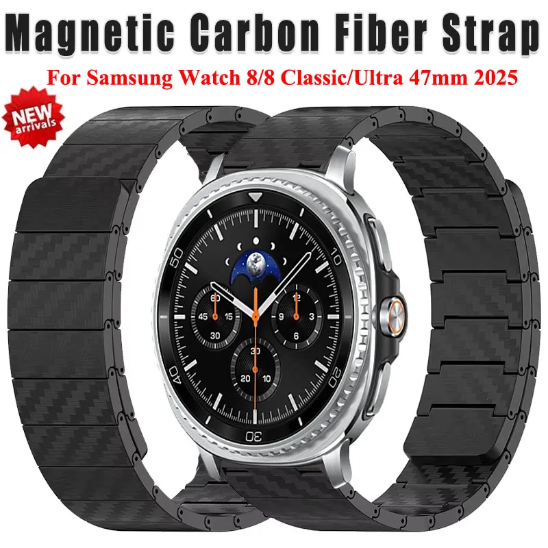 

Magnetic Carbon Fiber Strap For Samsung Galaxy Watch Ultra 47mm 2025 Bracelet Band For Samsung Watch 8 40mm 44mm 8 Classic 46mm