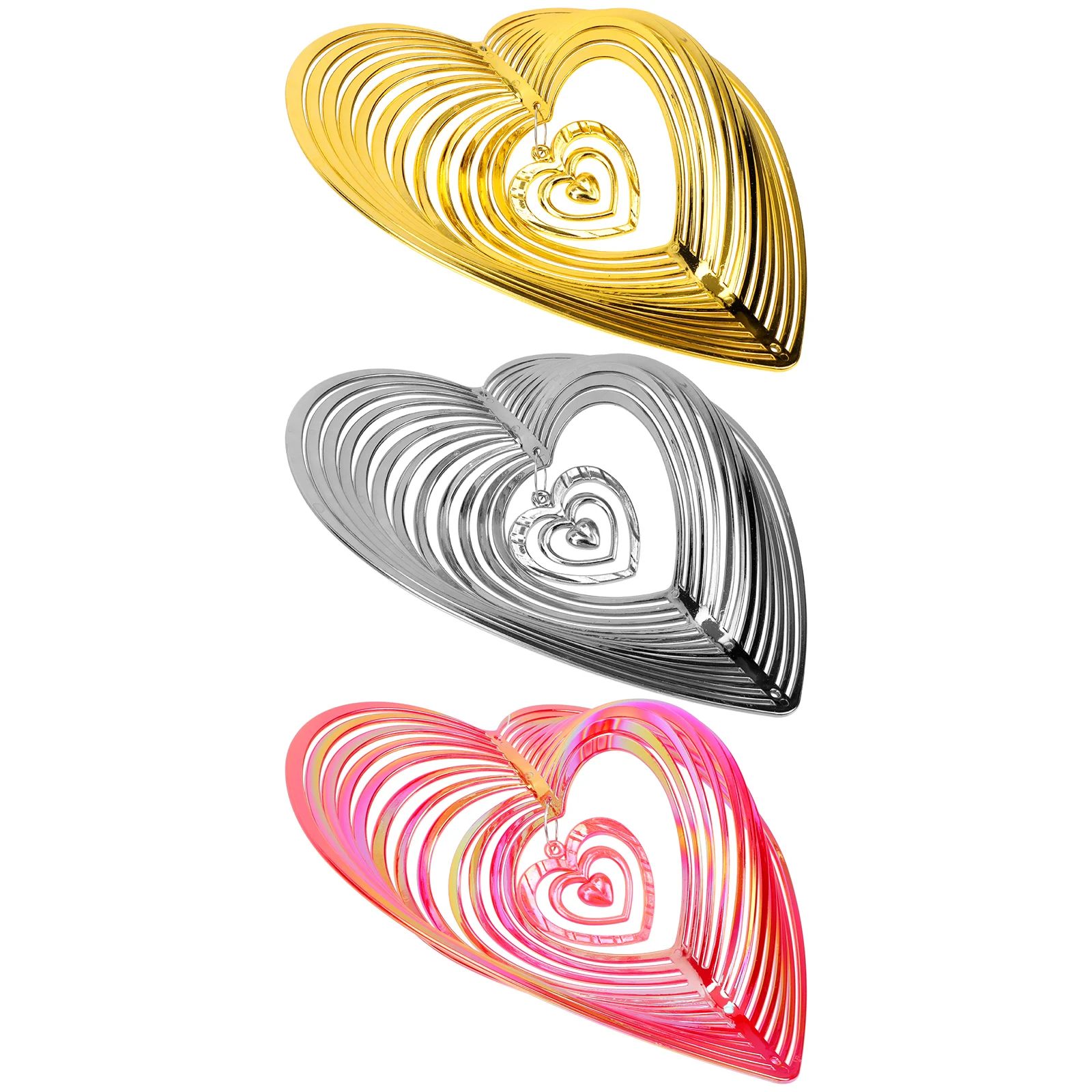 

3pcs Heart Shaped Bird Repelling Windmill Reflective Decor Garden Hanging nament Strong Refraction Anti Bird Zone Fruit Trees