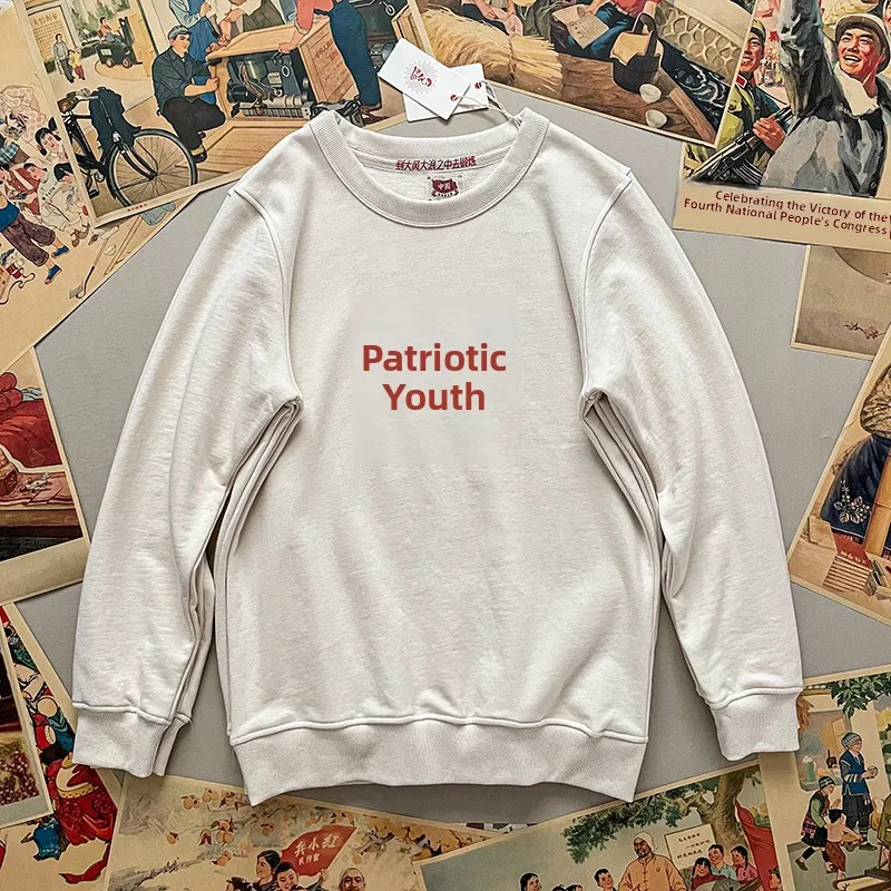 

Xie Xianen Retro Sport Sweatirt round Ne Long Sve ex Autumn Casual National Pride Youth Faion Cotton Crewne