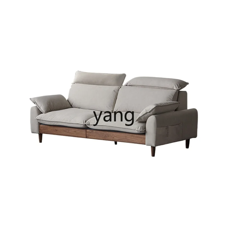 

LH sofa headrest adjustable retro black walnut solid wood fabric