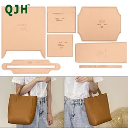 QJH Bucket Bag Tote Bag Portable Commuter Bag Acrylic Template DIY Leather Craft Pattern With Hole Template Sewing Accessories