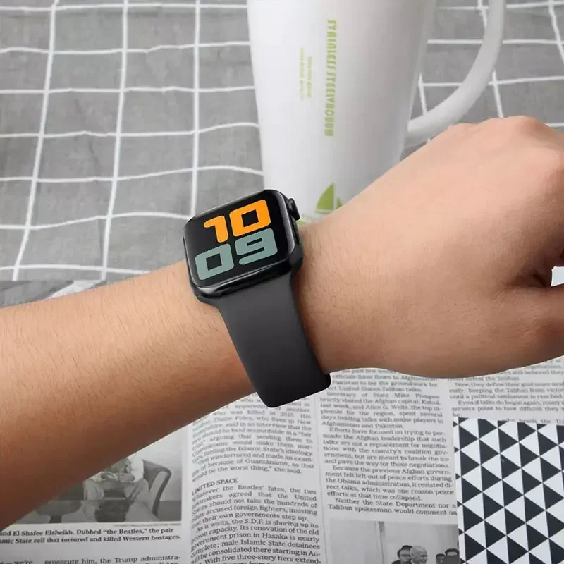 حزام سيليكون لساعة أبل 10 46 مللي متر 42 مللي متر الفرقة 40 مللي متر 45 مللي متر 41 مللي متر 49 مللي متر 38 مللي متر سوار iWatch Series 7 8 SE 3 4 5 6 9 Ultra 2 Correa