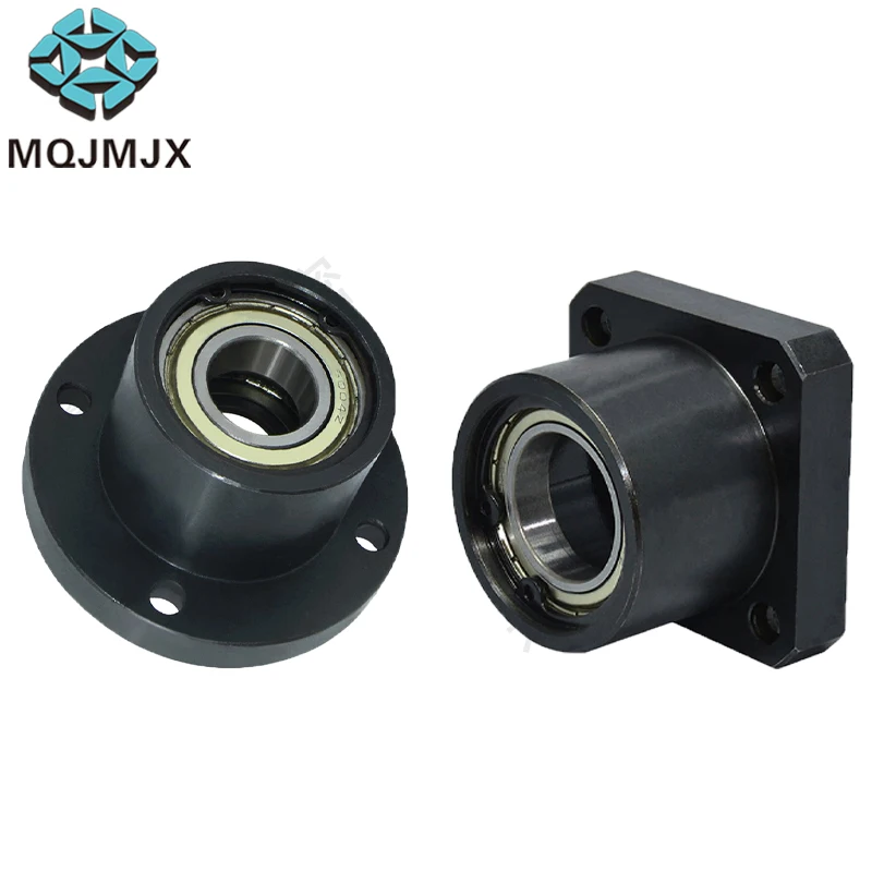 BGRBB MT150 Round / BGSBB MT151 Square Flange Double Bearing Seat With Snap Ring Black Carbon Steel Shaft Support Bore 3-50mm