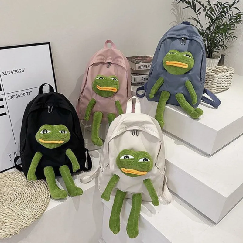 

JIAERDI милый уродливый рюкзак с лягушкой, женский цветной блок, большая вместительная студенческая школьная сумка, женская уникальная креативная забавная Mochilas Mujer