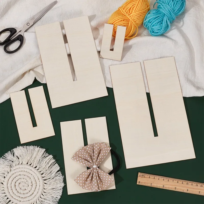 5Pcs Bow Maker Templates Wood Bow Tie Boards Craft Sewing Tool for Ribbon Bow Making Hair Bows Gift Bows Crafts Making Slot: 8mm