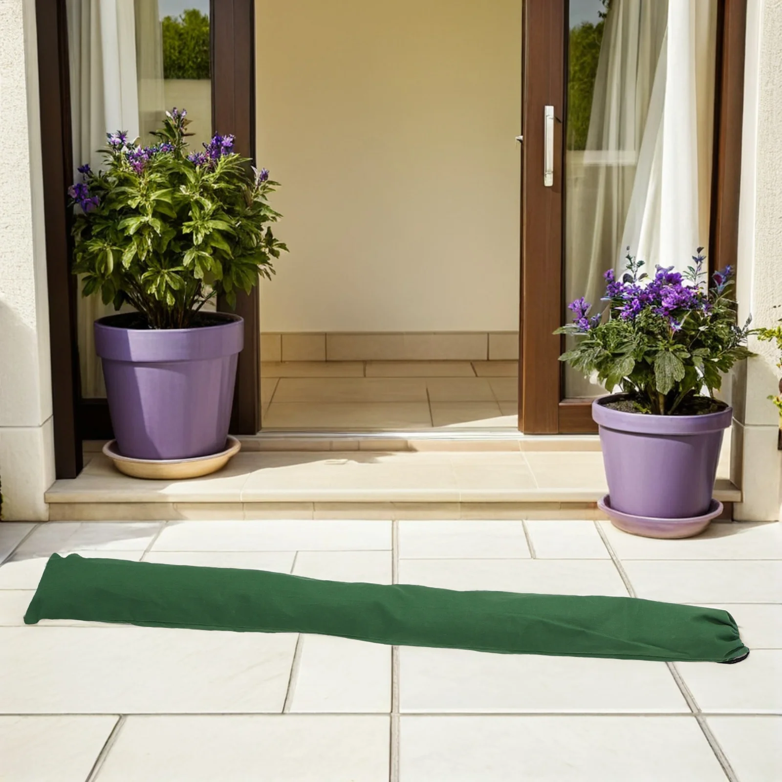 2 قطعة حواجز الفيضانات أكياس الرمل 5Ft طويلة قماش حاجز المياه لباب الطابق السفلي المرآب الثقيلة قابلة لإعادة الاستخدام أنبوب التحكم في الفيضانات #1