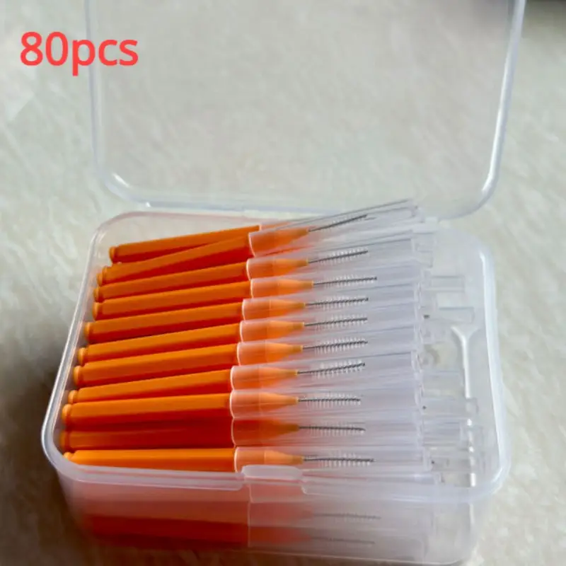 30/80/150/160Pcs I-type push pull interdental brush 0.6-1.5Mm Cleaning Between Teeth Oral Care Orthodontic I Shape Tooth Floss - Image 23
